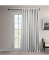 Half Price Drapes Oyster Extra Wide Textured Faux Linen Room Darkening Curtain