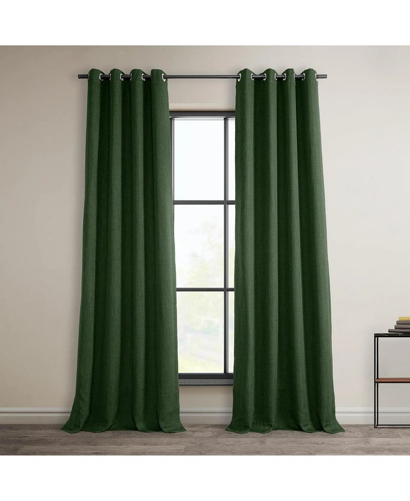 Half Price Drapes Key Green Grommet Textured Faux Linen Room Darkening Curtain