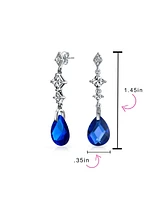 Bling Jewelry Briolette Faceted Teardrop Pear Shape Cubic Zirconia Cz Chandelier Earrings Sterling Silver