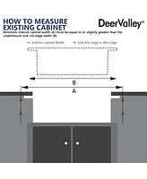 DeerValley Rectangular Fireclay 32" L x 19" W Fireclay Undermount Kitchen Sink with Basket Strainer and Sink Grid