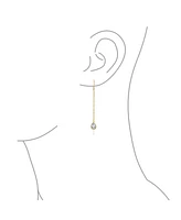 Bling Jewelry Set of 2 Geometric Minimalist Dangle Chandelier Earrings with Cz Teardrop Rose Gold Plated