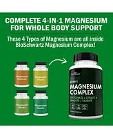 Magnesium Complex Supplement, Extra Strength 350mg Magnesium Glycinate Citrate, Supports Heart Health Sleep Nerves Muscles, Bioschwartz, 90ct