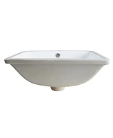 DeerValley Ursa Undermount Bathroom Sink 18" X 13" Rectangular Vitreous China with Overflow