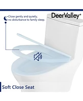 DeerValley Bathroom Toielt, One-Piece Toielt Dual-Flush Elongated Floor Mounted Toilet with White Glazed Surface(Seat Included)