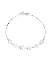 Bling Jewelry Dainty Celestial Chain Link Bracelet with Stars Sterling Silver 7-7.5 Inch