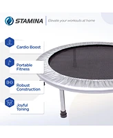 Stamina 36" Mini Trampoline, Exercise Rebounder for Adults w/ Foldable Steel Frame, Gray