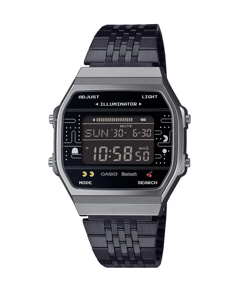 Casio Men's Pac Man Special Edition Black Ion Plated Bracelet Watch 38mm