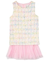 Rare Editions Toddler and Little Girls Multi Color Tweed Social Dress