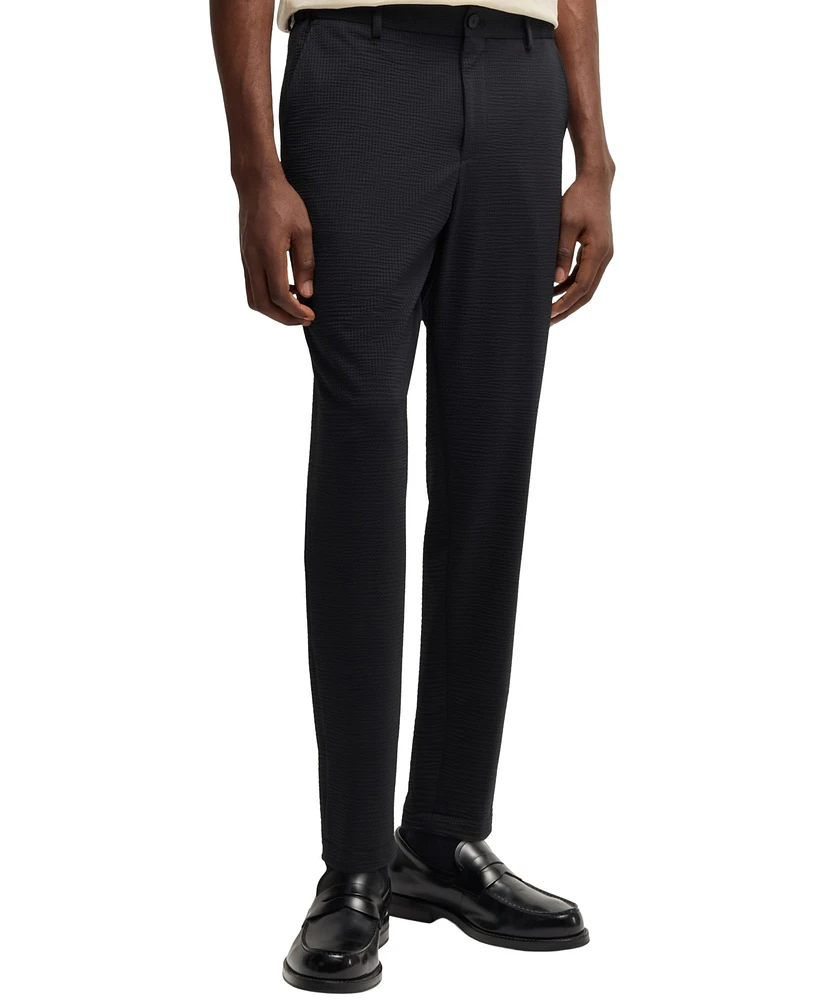 Boss by Hugo Men's Seersucker Tapered-Fit Trousers