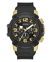 Guess Men's Multifunction Black Silicone Watch, 52mm