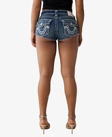 True Religion Women's Super T Spicy Flap Denim Shorts