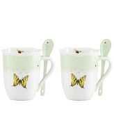 Lenox Butterfly Meadow Mug with Spoon, Set of 8, Exclusively at Macy's