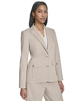 Halston Women's Peak-Lapel Two-Button Jacket