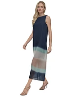 Dkny Women's Jewel-Neck Overlay Sleeveless Dress