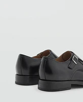 Mango Men's Double Buckle Leather Shoes