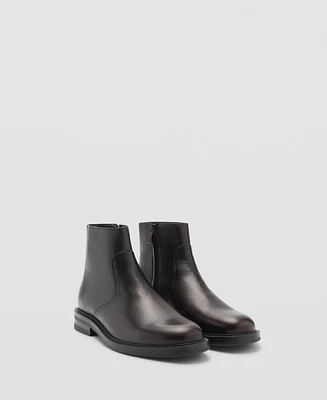 Mango Men's Zipped Leather Ankle Boots