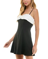 Seni & Cade Juniors' Contrast-Trim Scuba Crepe Dress