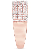 Diamond Pave Multirow Band (1/2 ct. t.w.) in 14k Rose Gold