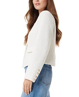 Sam Edelman Women's Olive Collarless Boucle Jacket