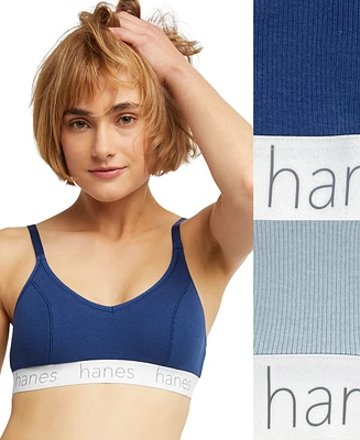 Hanes Women's 2-Pk. Originals Ultimate Stretch Cotton Triangle Bralette DHO101