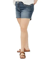 Silver Jeans Co. Plus Elyse Mid-Rise Comfort-Fit Denim Shorts