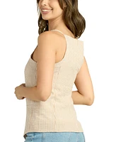 Bcx Juniors' Striped Square-Neck Sleeveless Vest