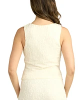 Bcx Juniors' Floral Jacquard Knit Scoop-Neck Tank Top