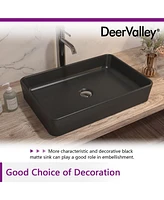 DeerValley 20" x 13'' Rectangular Vitreous China Vessel Bathroom Sink