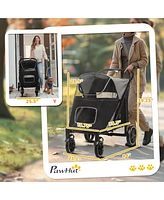 PawHut One-Click Foldable Dog Stroller for M L Dogs, Pet Stroller