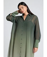 Eloquii Plus Size Ombre Shirt Dress