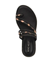 Nine West Women's Dashin Embellished Strappy Flat Sandals