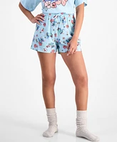 Disney Juniors' Stitch Floral-Print Shorts