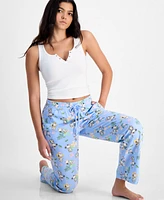 Love Tribe Juniors' Peanuts Floral-Print Lounge Pants