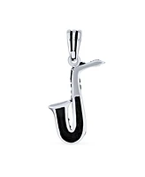 Bling Jewelry Classic Saxophone Instrument Pendant Necklace for Musician or Jazz Lover Silver Chain