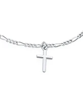 Bling Jewelry Religious Multi Charm Dangling Cross Bracelet .925 Sterling Silver 7"