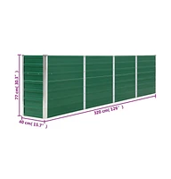 Raised Garden Bed 126"x15.7"x30.3" Galvanized Steel Green