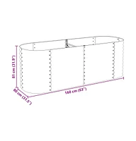 Garden Raised Bed 94.5"x31.5"x31.9" Galvanized Steel Silver