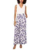 Vince Camuto Women's Floral Mid-Rise Wide-Leg Pants