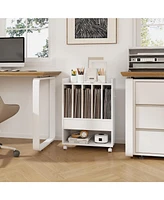 Record Rolling Turntable Player Stand with Drawer