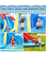 Inflatable Water Slide Crab Dual Slide Bounce House Fun Outdoor Playset for Kids