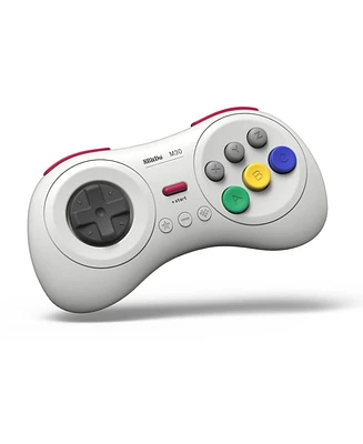 8Bitdo M30 Bluetooth Wireless Gamepad Controller for Sega Genesis Mini and Mega Drive Mini and Nintendo Switch - White