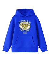 Scooby Doo Boys Crystal Cove High School Badge Long Sleeve Royal Blue Youth Hooded Sweatshirt-xl