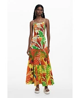 Desigual Women's Tropical ruffle dress