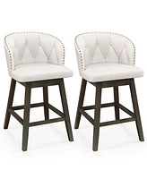 Set of 2 Counter Height Fabric Upholstered Bar Stools Stylish and Comfortable Seating for Kitchen or