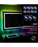 Luvodi 23.6 x 31.5 In Large Rectangular Rgb Backlit Bathroom Makeup Shaving Mirror Dimming Wall Mount