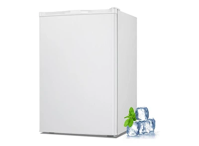 Kismile Upright Freezer,3.0 Cu.ft Mini Freezer with Reversible Single Door,Removable Shelves,Small Freezer with Adjustable Thermostat for Home/Kitchen