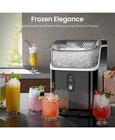 Kismile Nugget Ice Makers Maker Machine with Ice, 35lbs/Day,One-Click Operation,Self-Cleaning Countertop Machine,Stainless Steels Upgrade