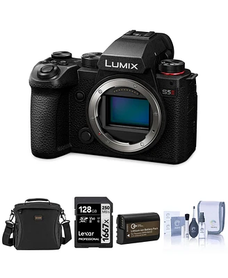 Panasonic Lumix S5II Mirrorless Camera Bundle with 128GB Sd Card, Shoulder Bag, Extra Battery, Cleaning Kit