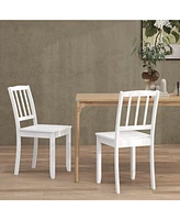 Wood Dining Chair Set of 2 with Rubber Legs