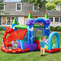 Kids Inflatable Bounce House Dragon Jumping Slide Bouncer Castle Fun Outdoor Playset for Kids